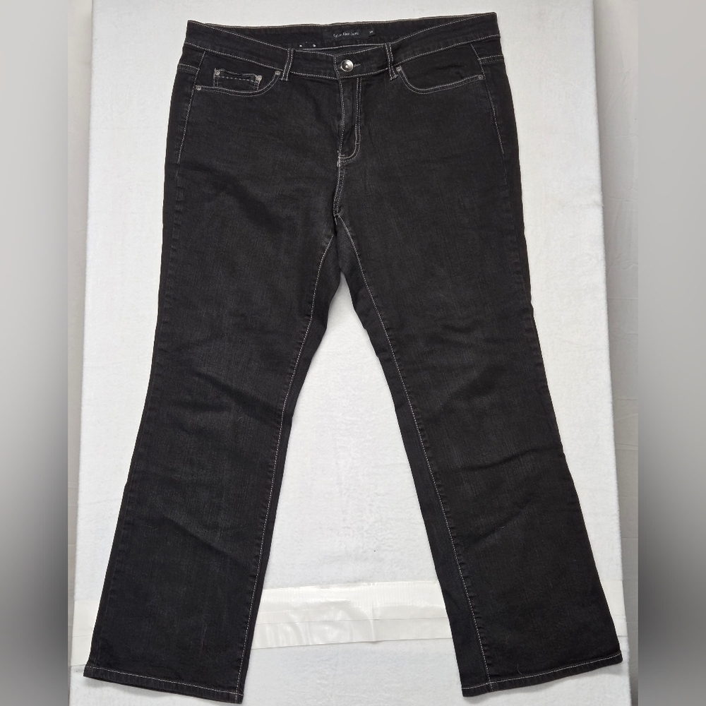 Calvin Klein Jeans 18W Bootcut Dark Wash 5 Pocket Zipper Fly Sequin Pockets